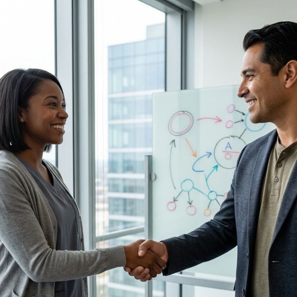 two people shaking hands