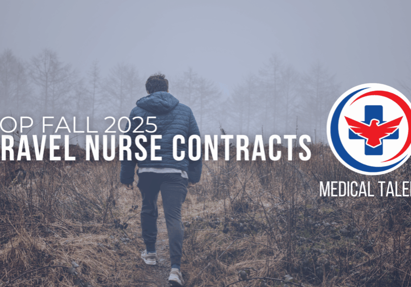 Fall 2025 Travel Nurse Contracts Are Booking Now: Here’s Where You Should Go. Travel RN hiking in the autumn